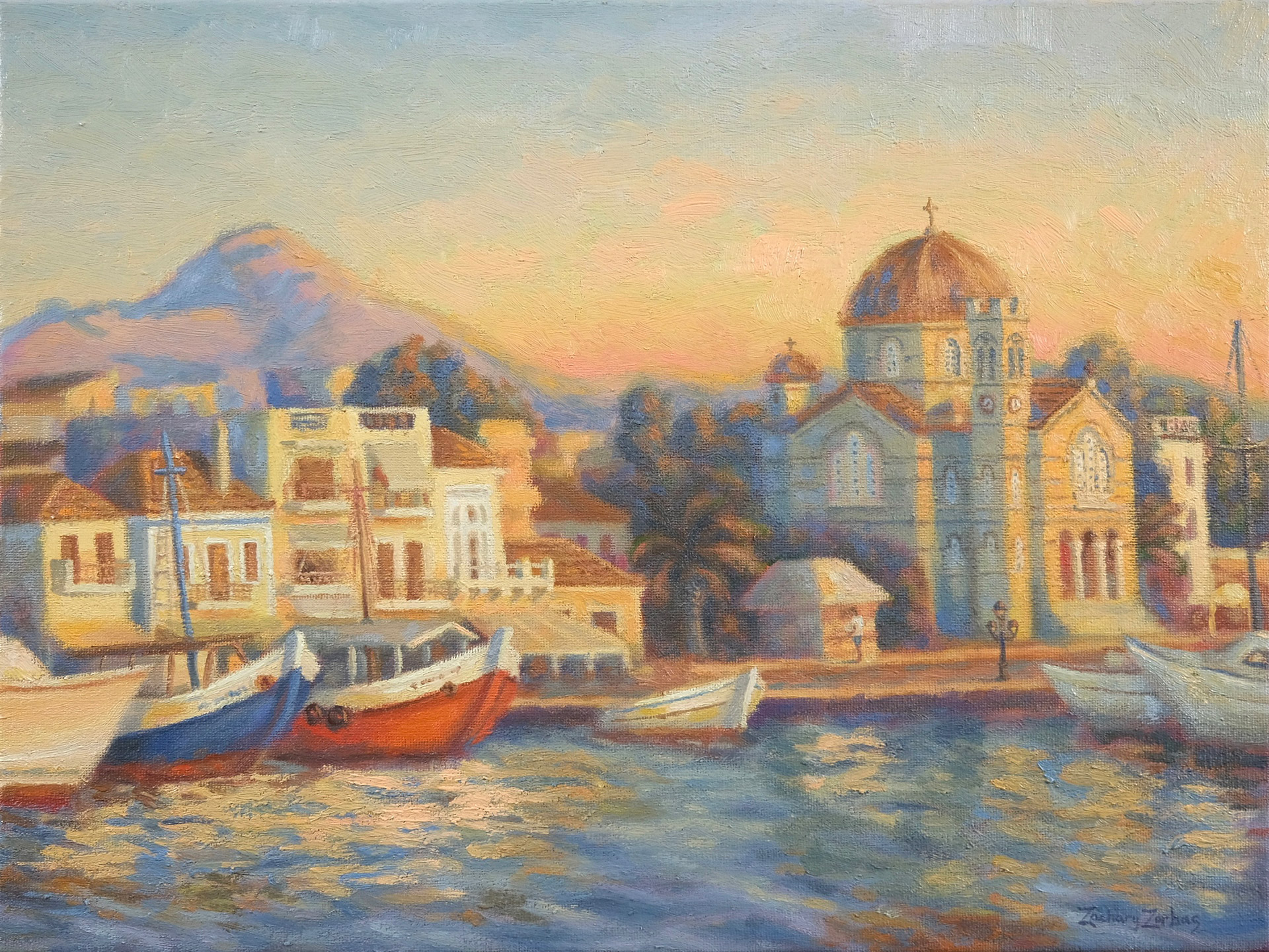 Aegina painting by artist Zac Zorbas